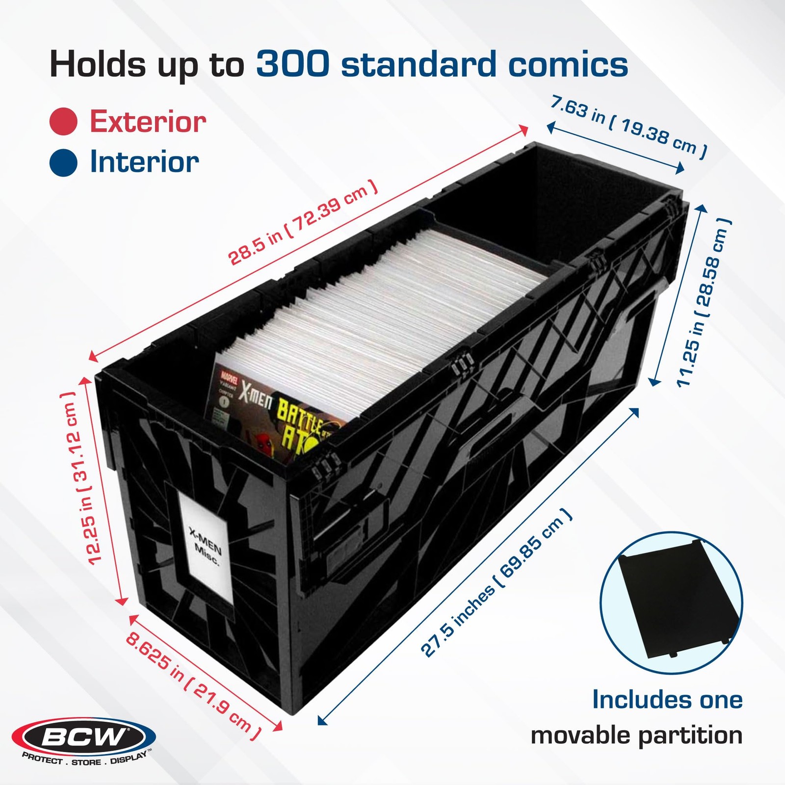 Long Comic Book Bin – 1 Pack | Heavy Duty Comic Book Storage Box | Stackable …