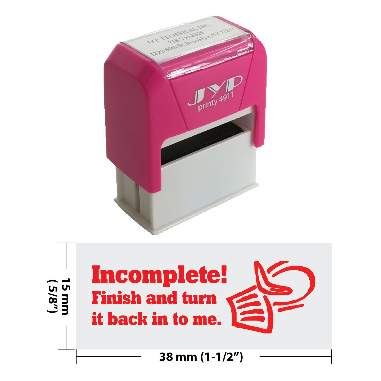 Finish Incomplete Teacher Stamps – JYP 4911R-Self Inking Rubber Stamp (RED INK)