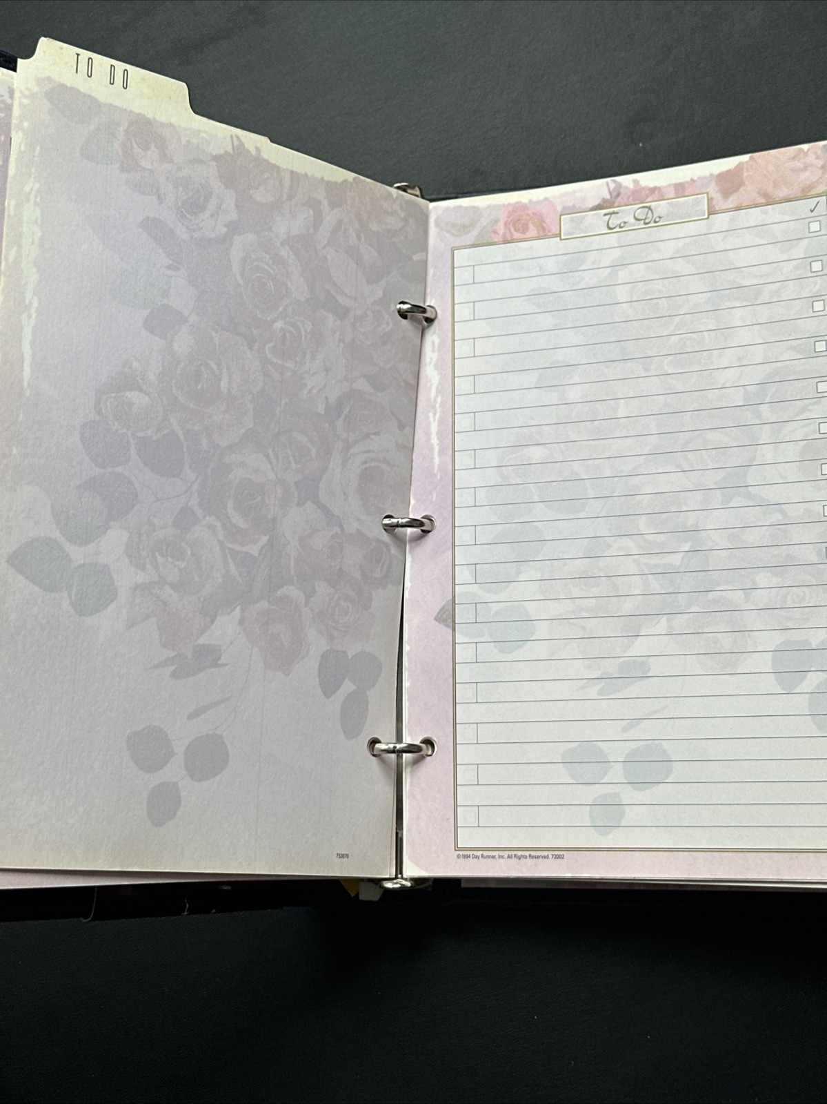 Vintage Perennials Navy Personal Organizer Planner Day Runner 9.5″ X 7″ Unused