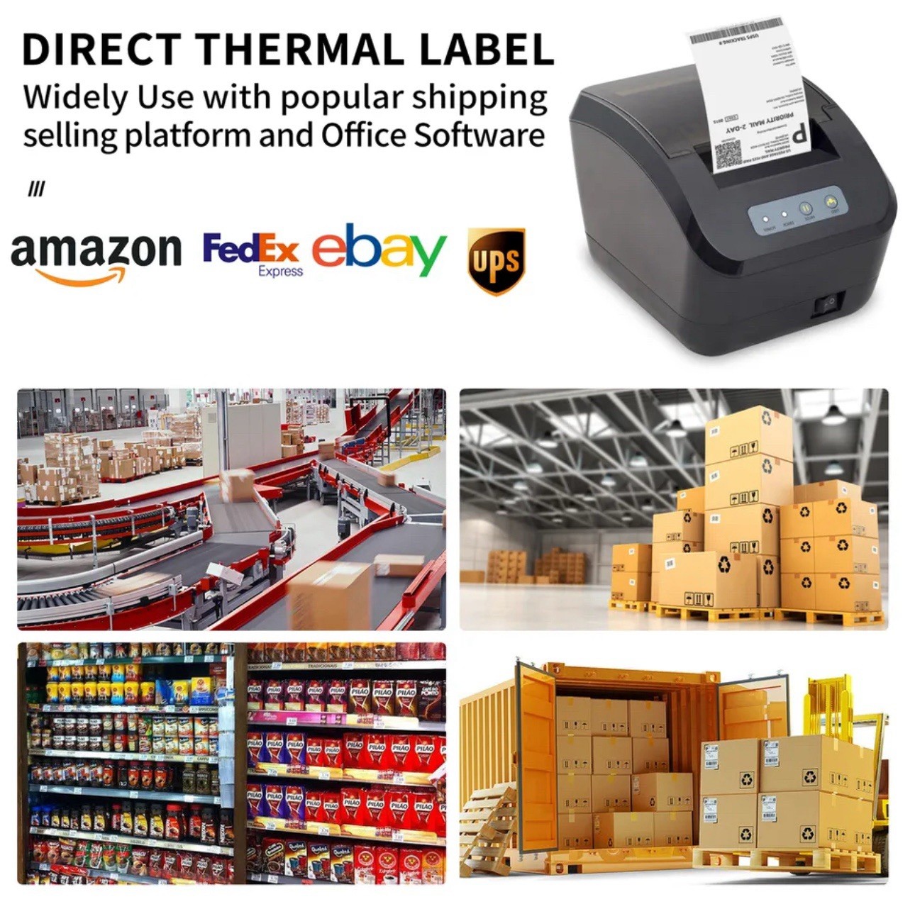 UPS #0177400603 Direct Thermal Label 4×6 Perforated 940 Label 3 Inch Core Roll