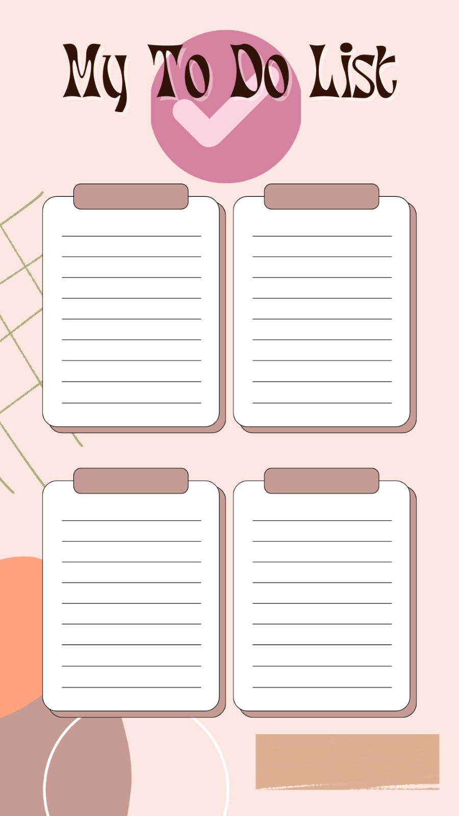 A Pink Everyday To Do List – Digital download to easily print for your “To D0’s”