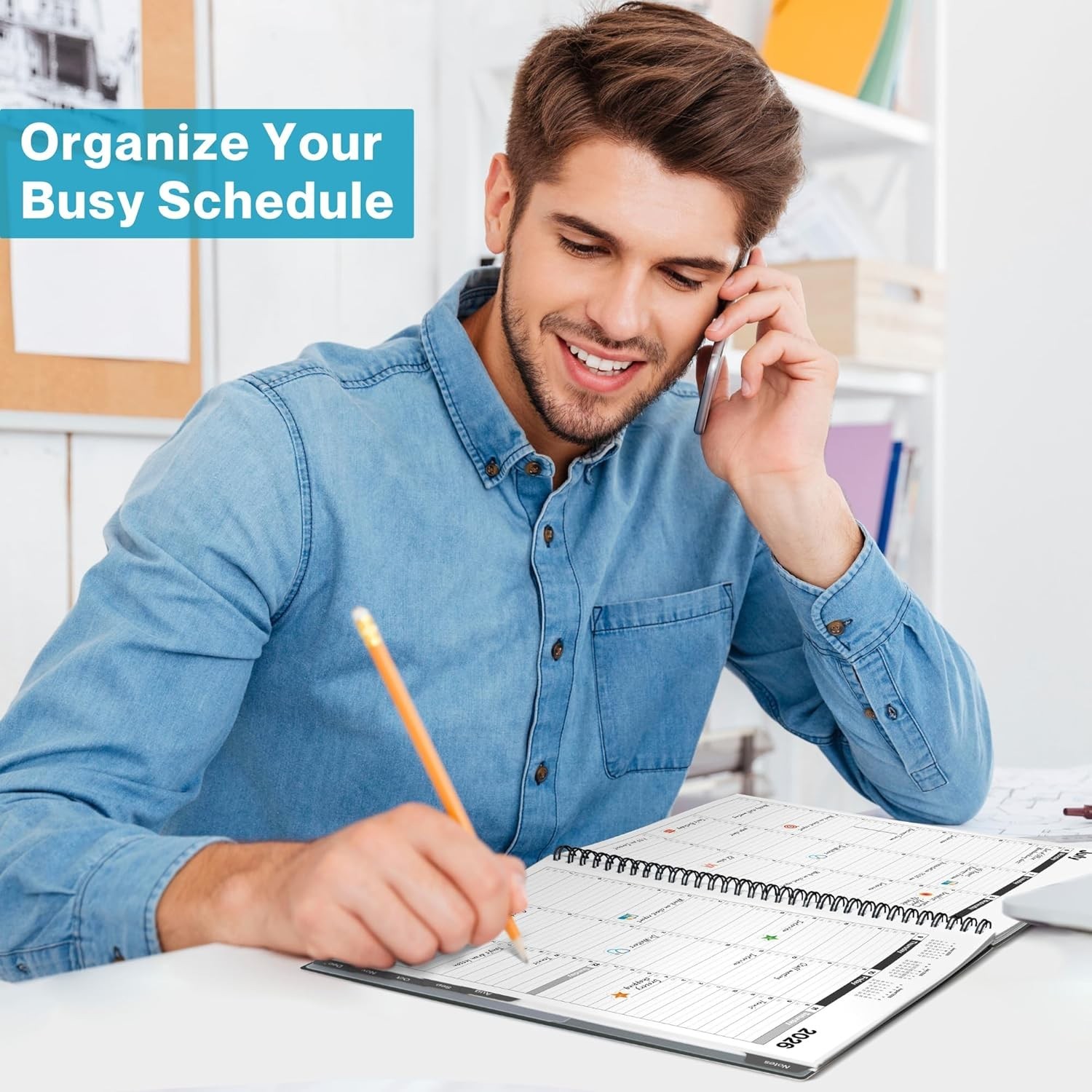 2026 Large Daily Planner with Paper, Laminated Tabs & Hourly Layout