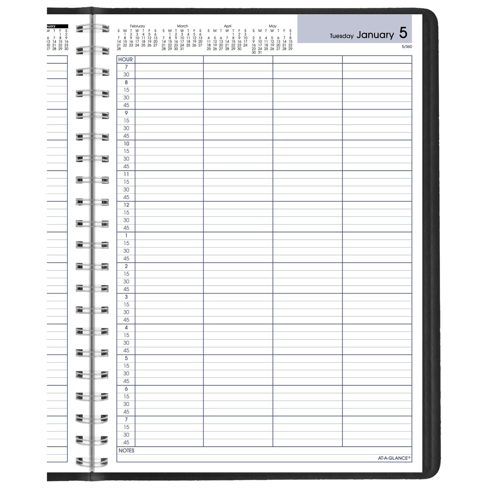 2026 At-A-Glance DayMinder G560-00, 4-Person Daily Appointment Book, 8 x 11″