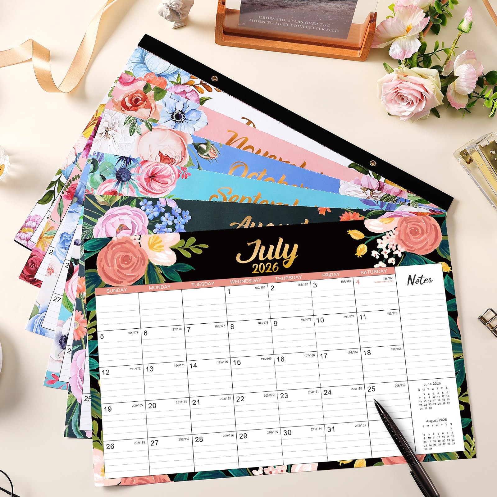 2026 Desk Calendar – 12 Months Large 2026, 17″x 12″, 12″
