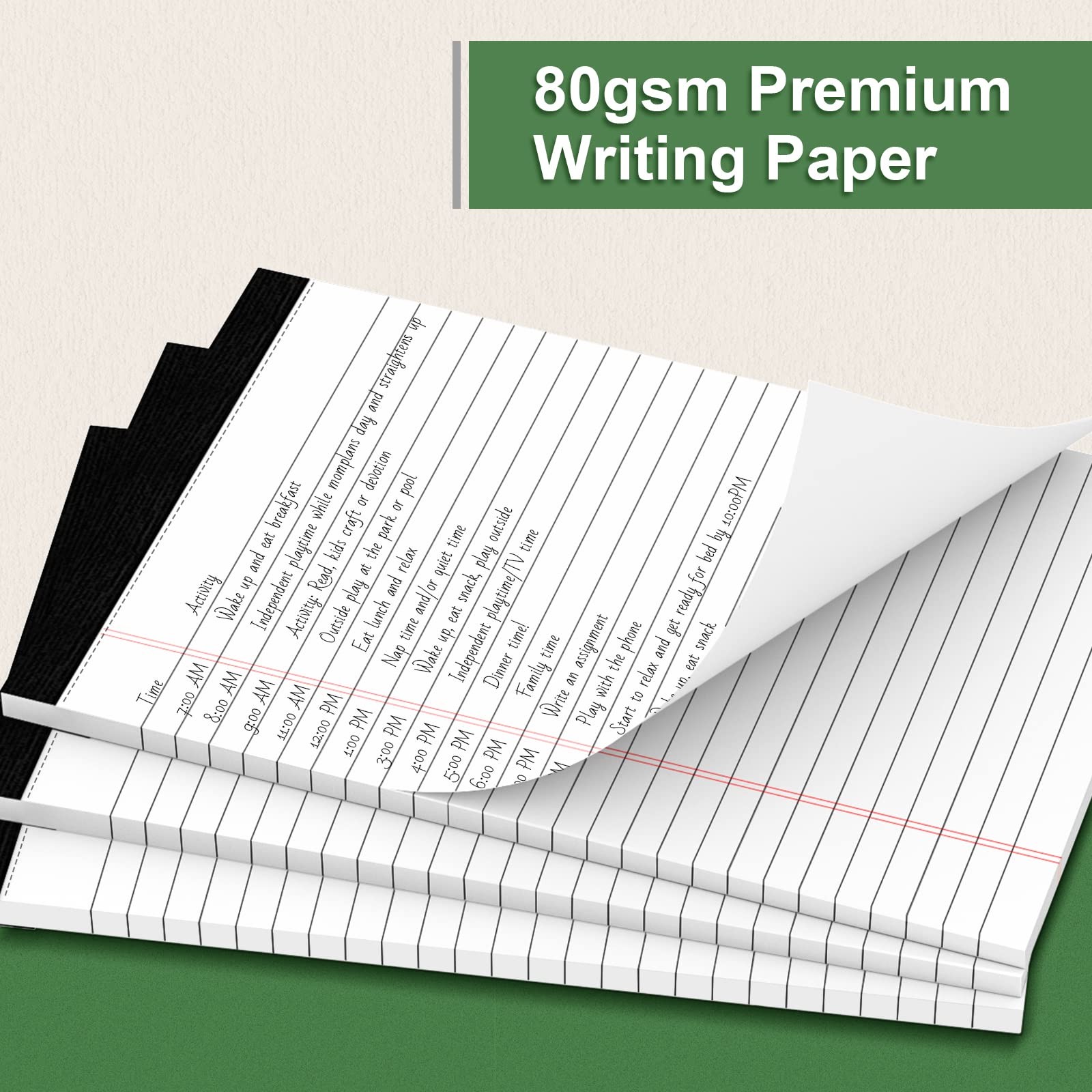 3 Pack Note Pads 5 x 8 Inch, Small Notepad, College Ruled Legal Pads, White Line