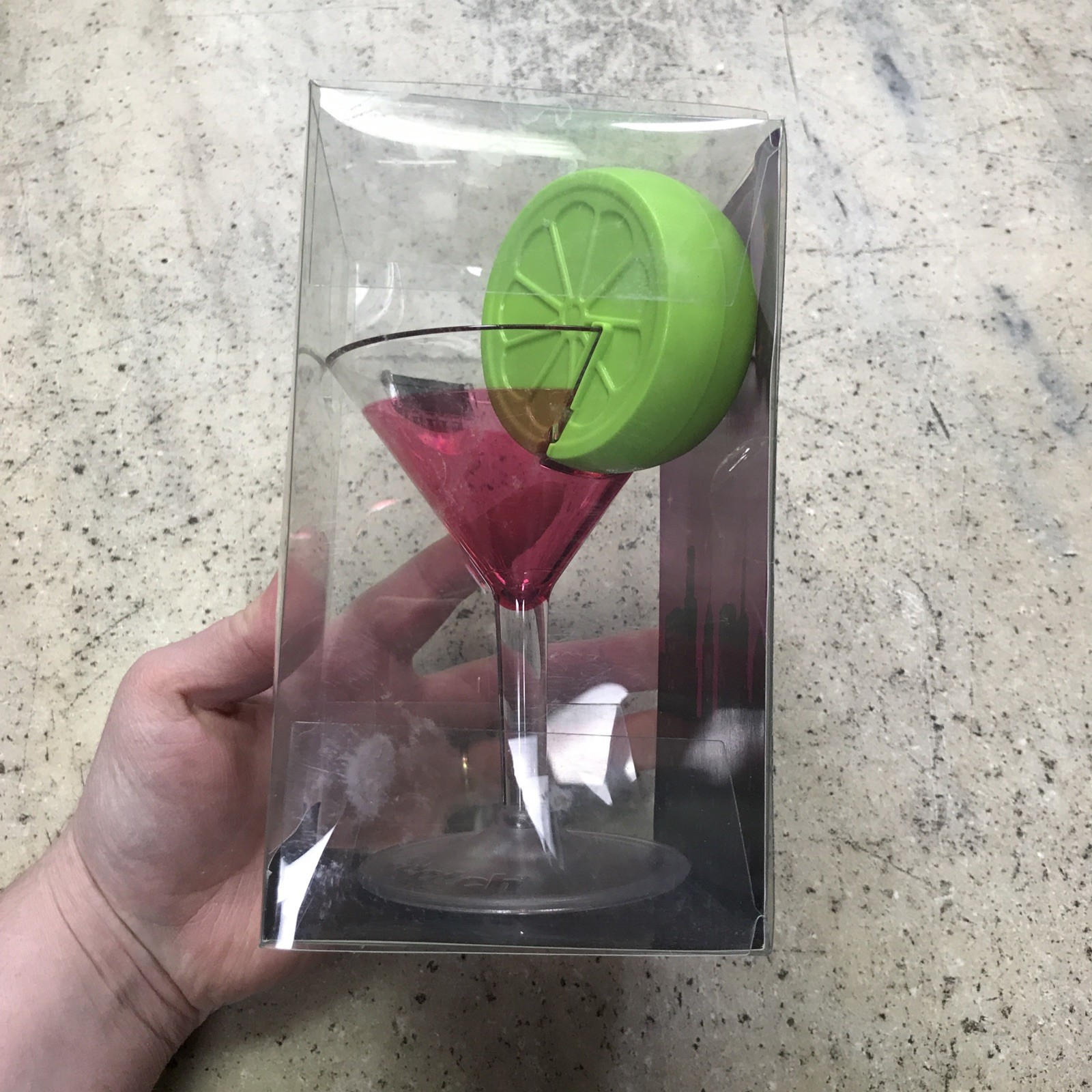 NIP Scotch Desktop Magic Tape Dispenser – Cosmo Cocktail Glass – W/ Tape! Clear