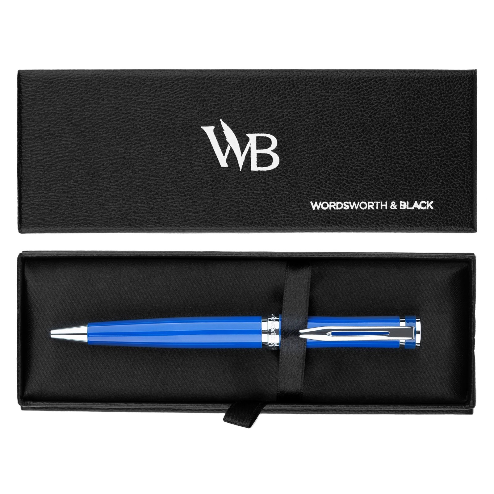 Wordsworth and Black Ballpoint Pen Blue Lacquer- Stunning Luxury Pen Chrome F…