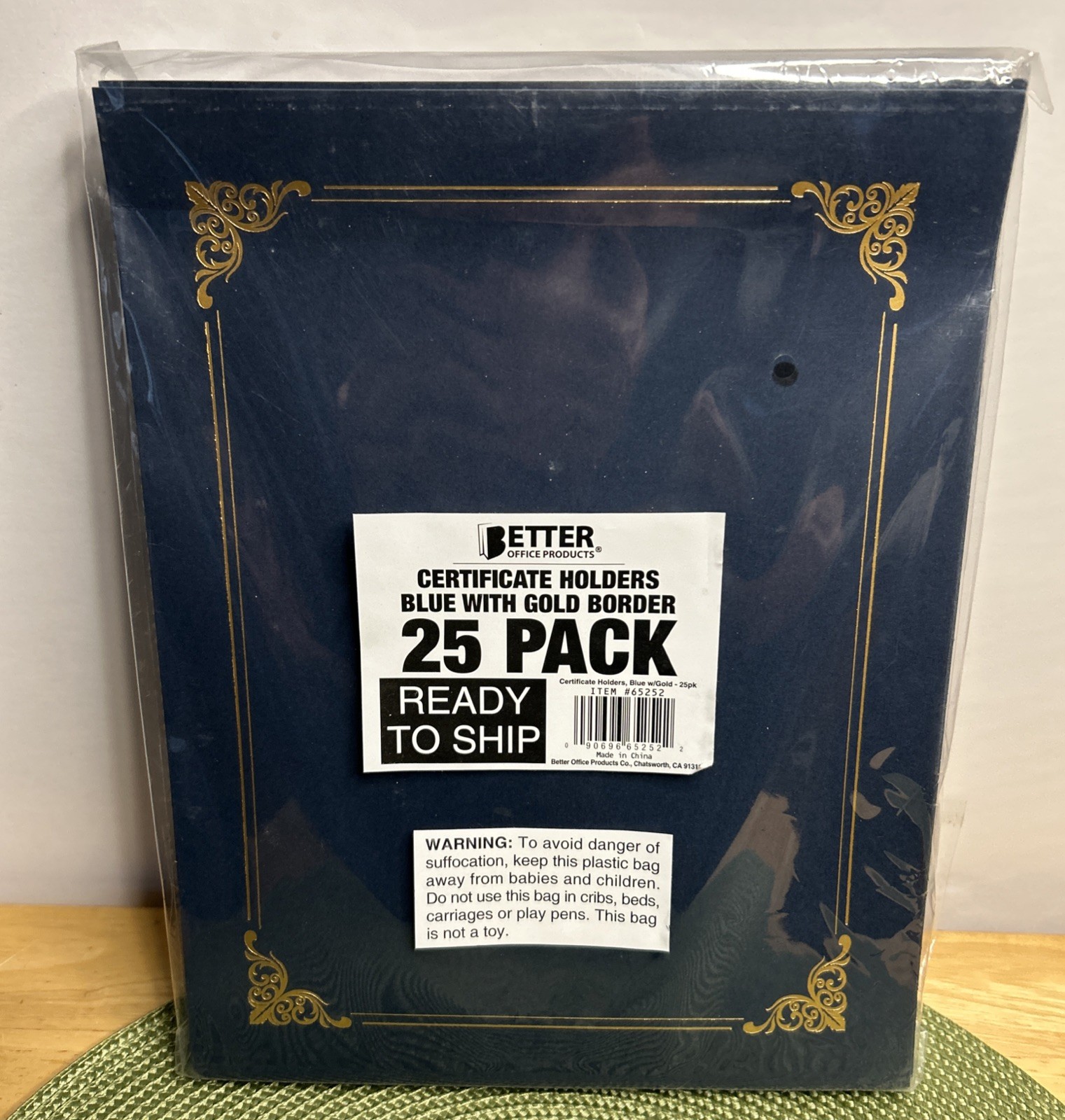 Better Office Products 25 Pack Navy Blue Certificate Holders, Diploma Holders…