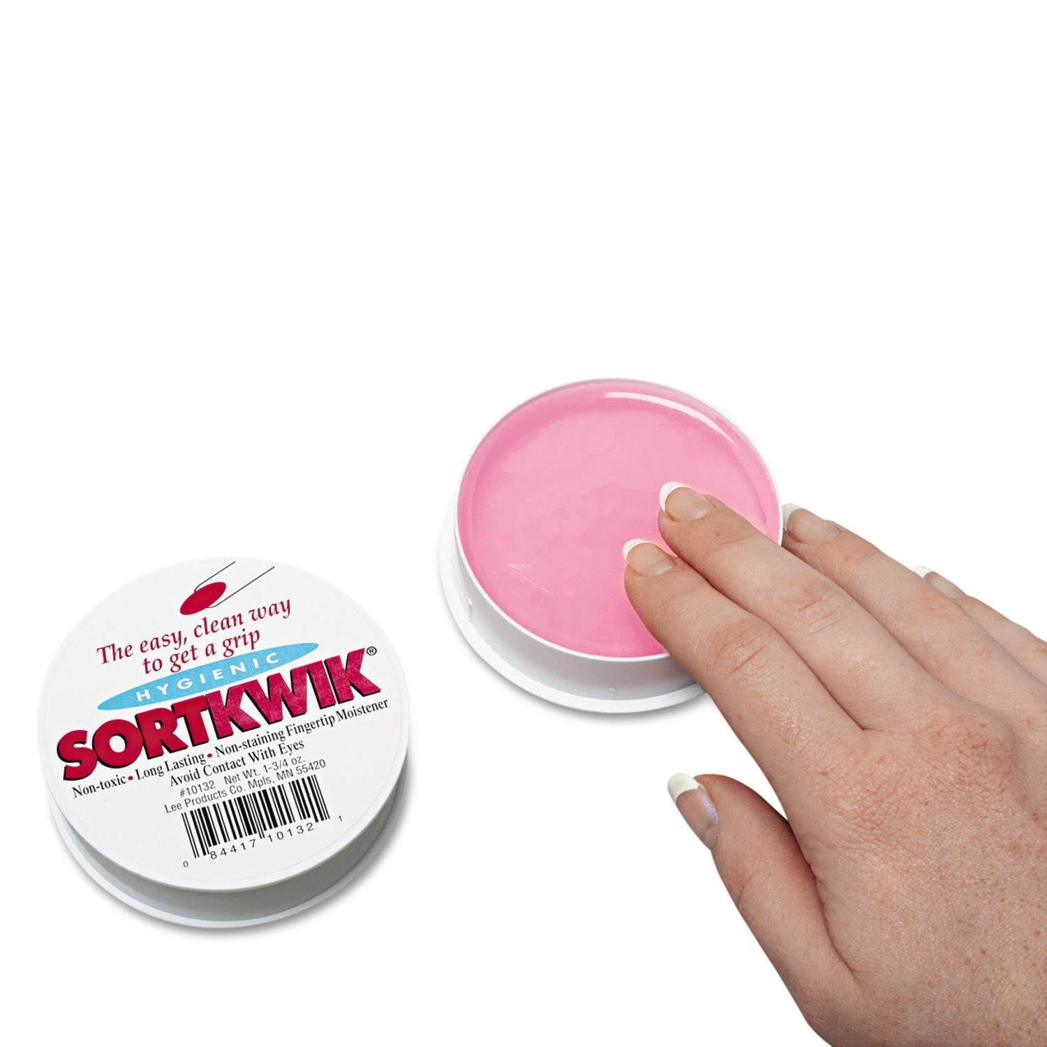 Sortkwik Fingertip Moisteners, 1 3/4 oz, Pink, Sold as 6 Pack