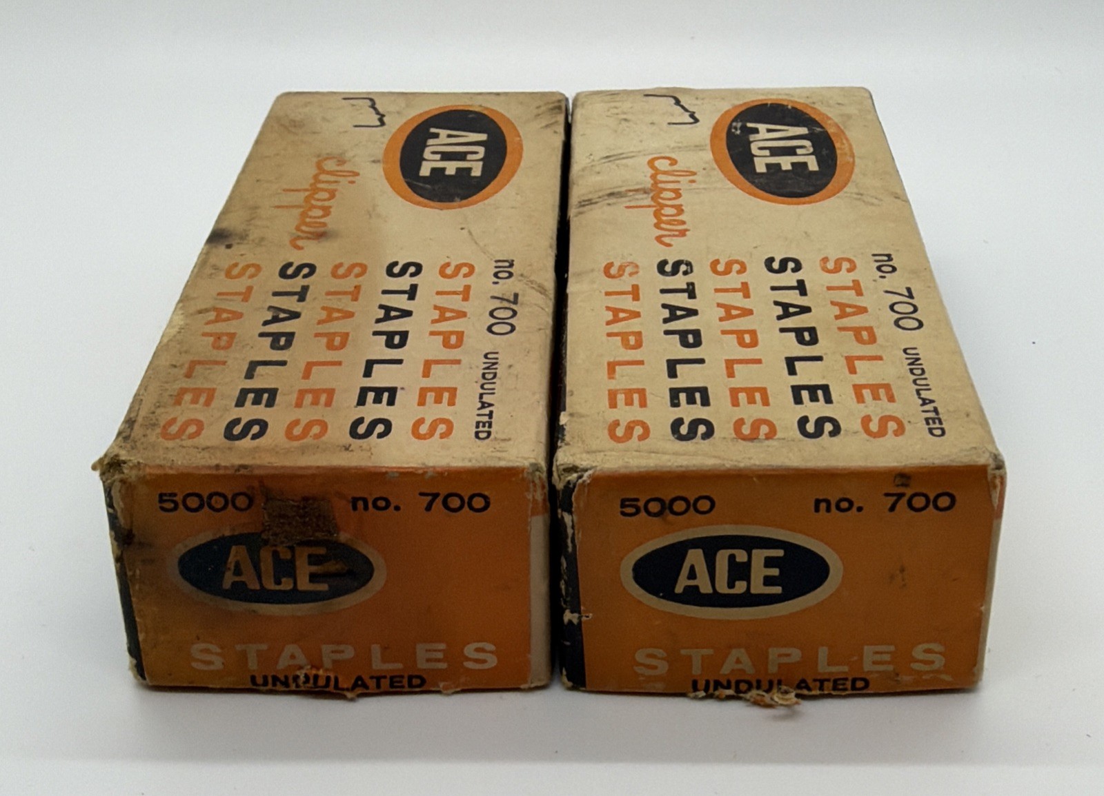 2x Ace Clipper Staples No. 700 Undulated 5000 Original Box Victoria St Chicago