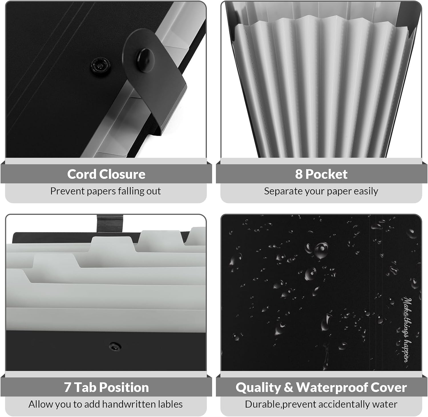 Polypropylene File Organizer for A4 and Letter Size with Durable Snap Closure