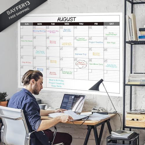 Large Dry Erase Calendar for Wall – Undated 1 Month Big 40″ x 30″
