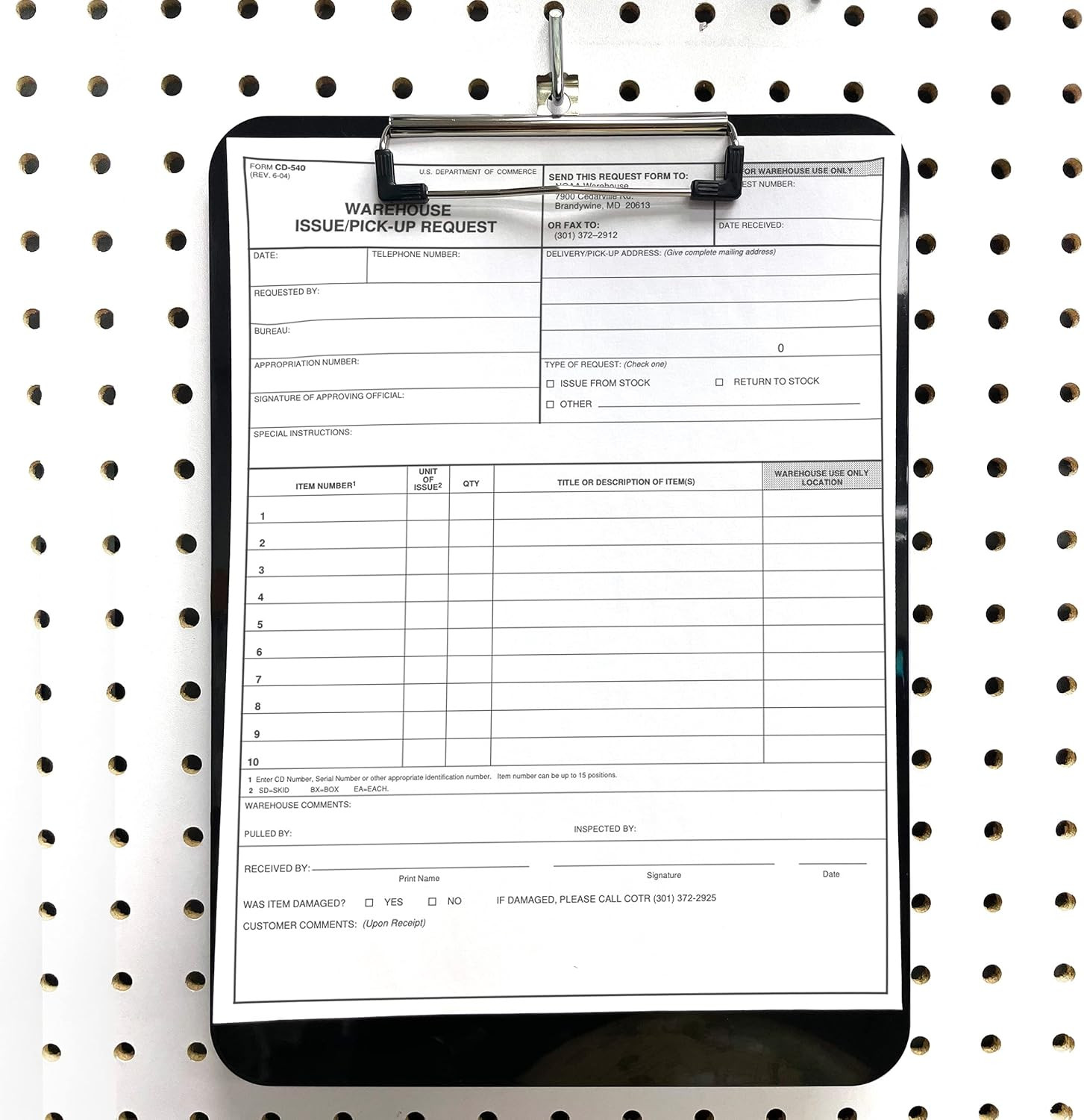 Magnetic Clipboard with Low Profile Clip, Black, Recycled Plastic (83215)