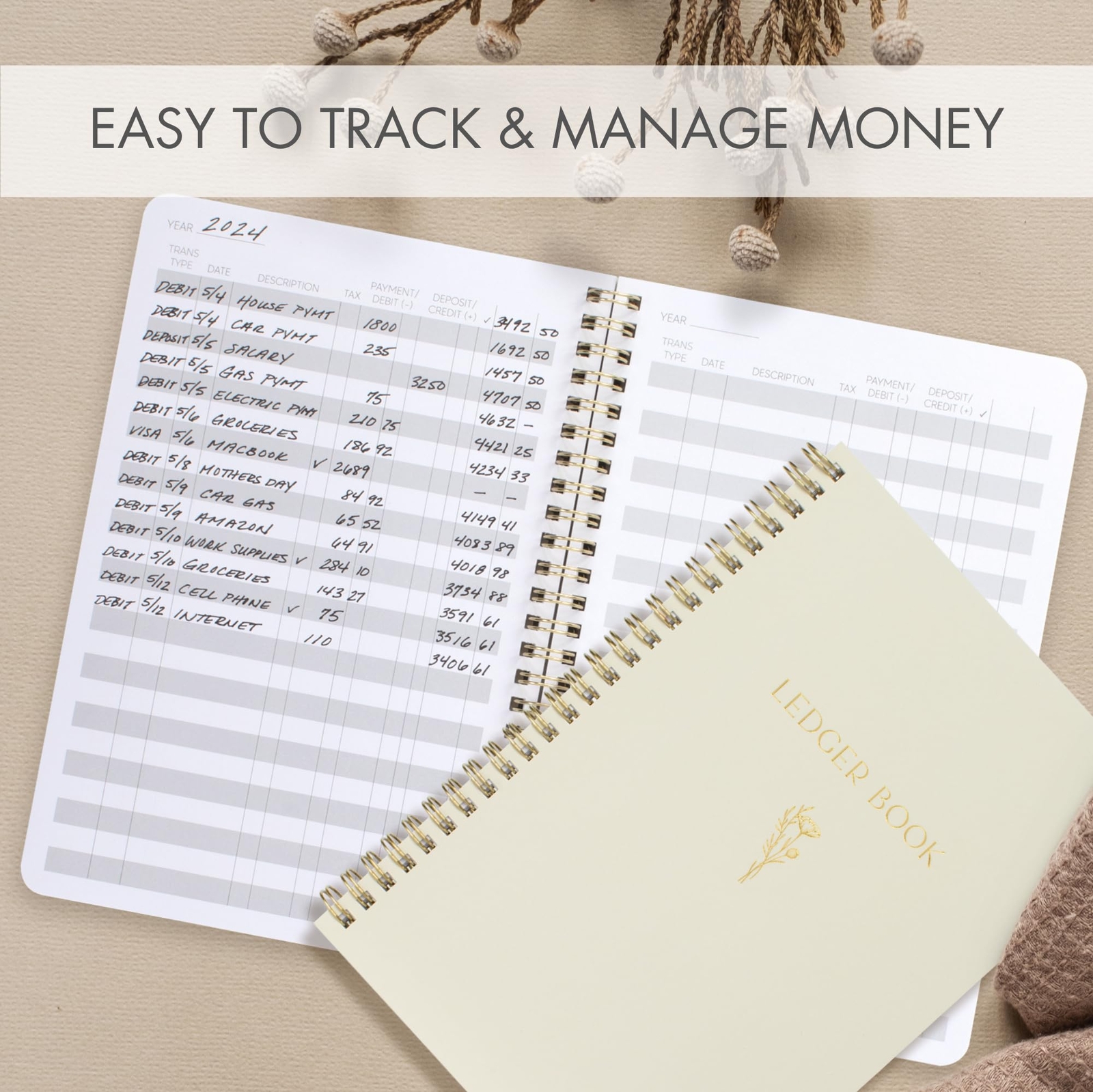 Ledger Book: Income and Expense Log Book for Small Business and Personal Finance