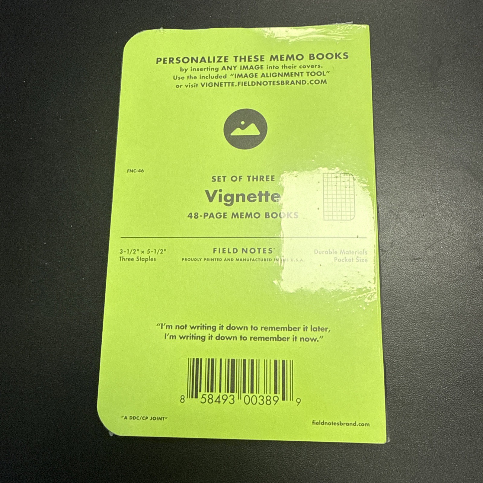 Field Notes Vignette Memo Books Set of 3, 48 Pages, 3.5×5.5″ sealed