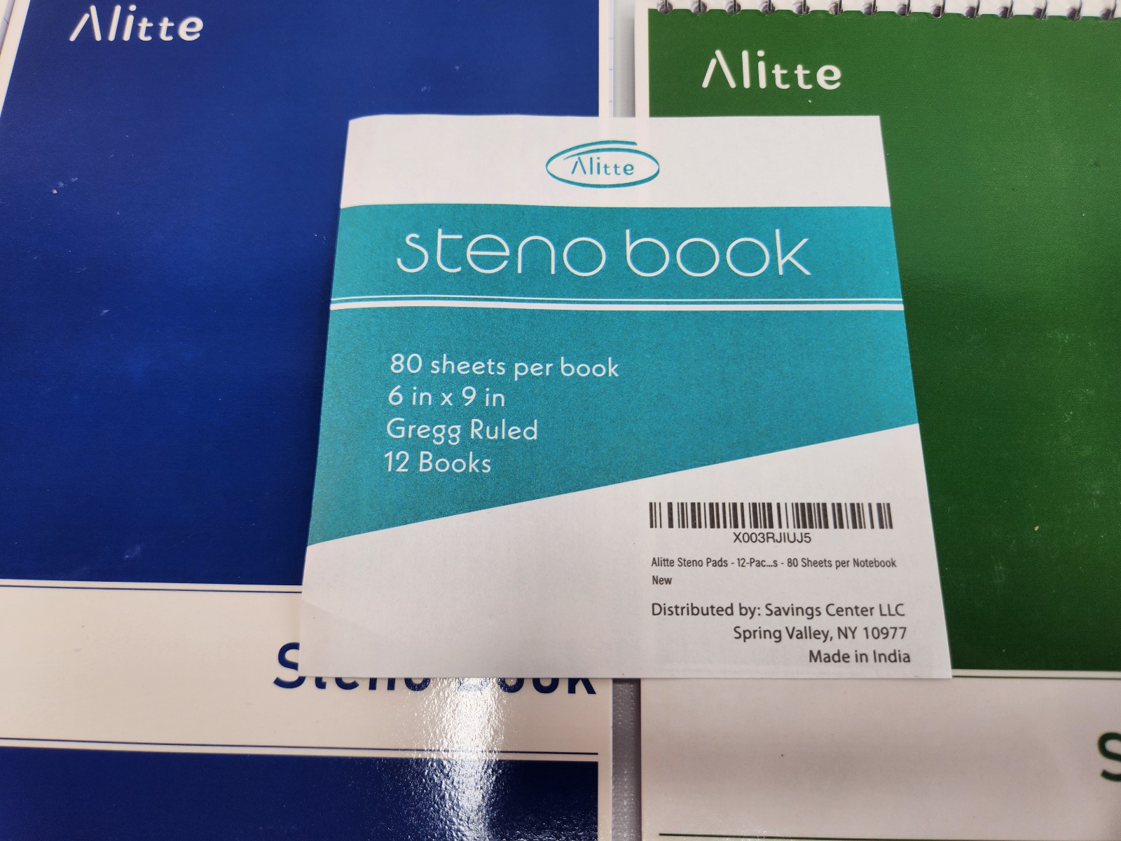 12 – Alitte Steno Pads Spiral 6″ x 9″ Assorted Colors New Gregg ruled 80 Sheets