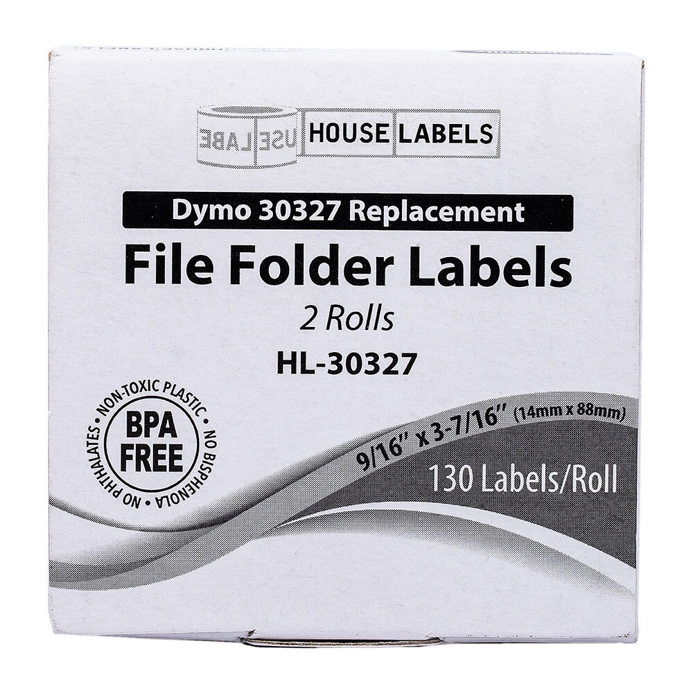 DYMO 30327 / 30576 Direct Thermal File Folder Labels – (2) Rolls of 130