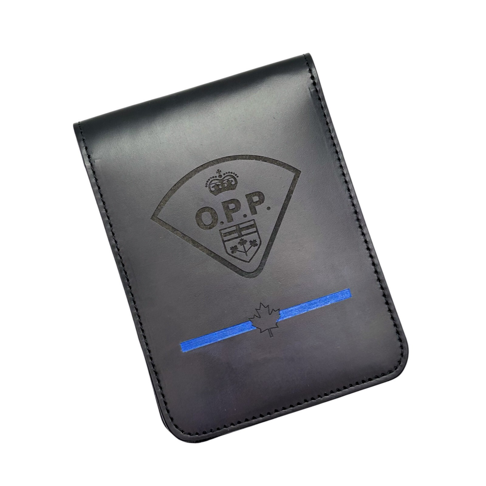 Ontario Provincial Police Leather Notebook Cover Canada Thin Blue Line 3.5 x 5