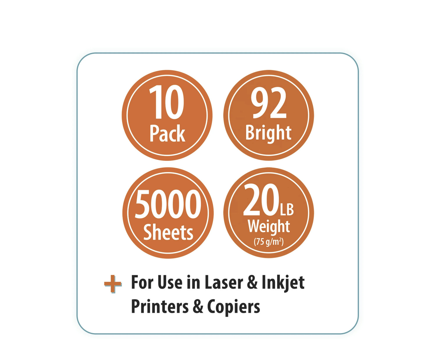 Pen+Gear Copy Paper 8.5×11 92 Bright 20 lb 10 Ream 5000 Sheets