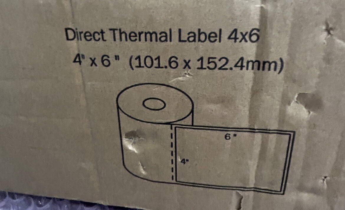 10 Rolls 4×6 Direct Thermal Shipping Labels – 250 Per roll – 2500 Blank labels