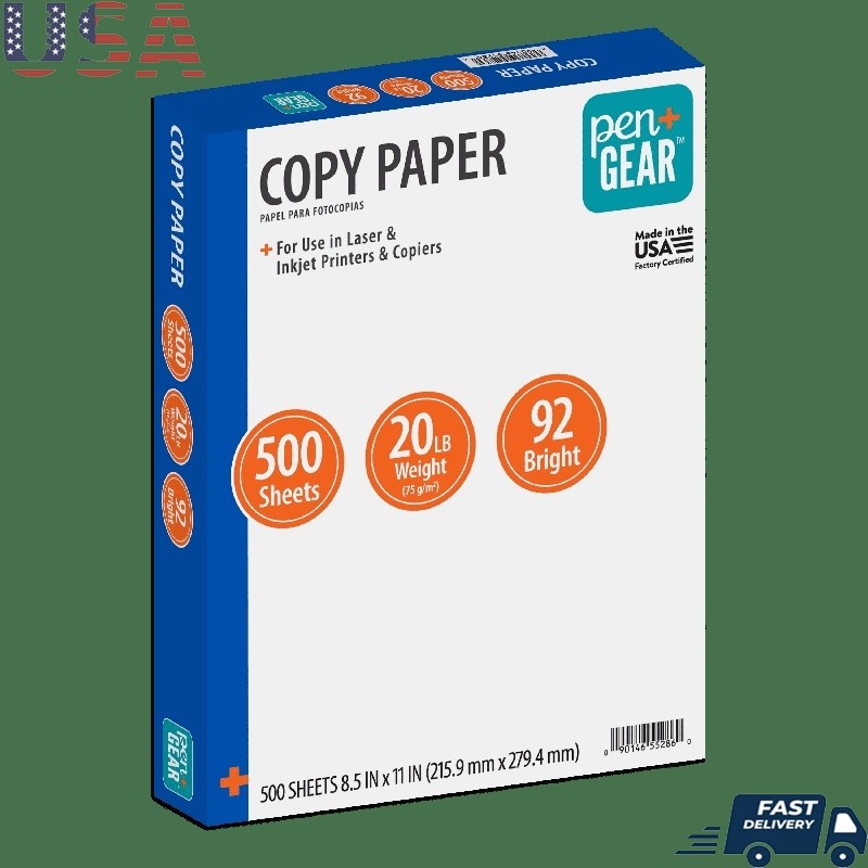 Copy Paper 20lb 500 Sheets Laser Inkjet Printer Multi-Purpose Office School Use
