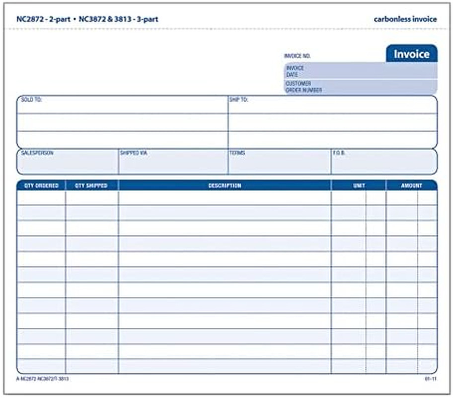 Adams Invoice Unit Sets, 7.44 X 8.5 Inch, 3-Part, Carbonless, White/Canary/Pink,