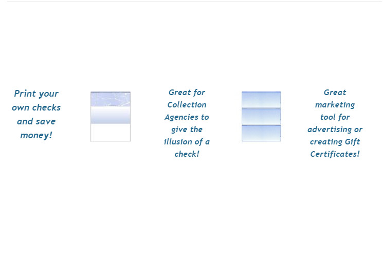 50 Blank Check Stock Paper – Check on Top – Blue Marble