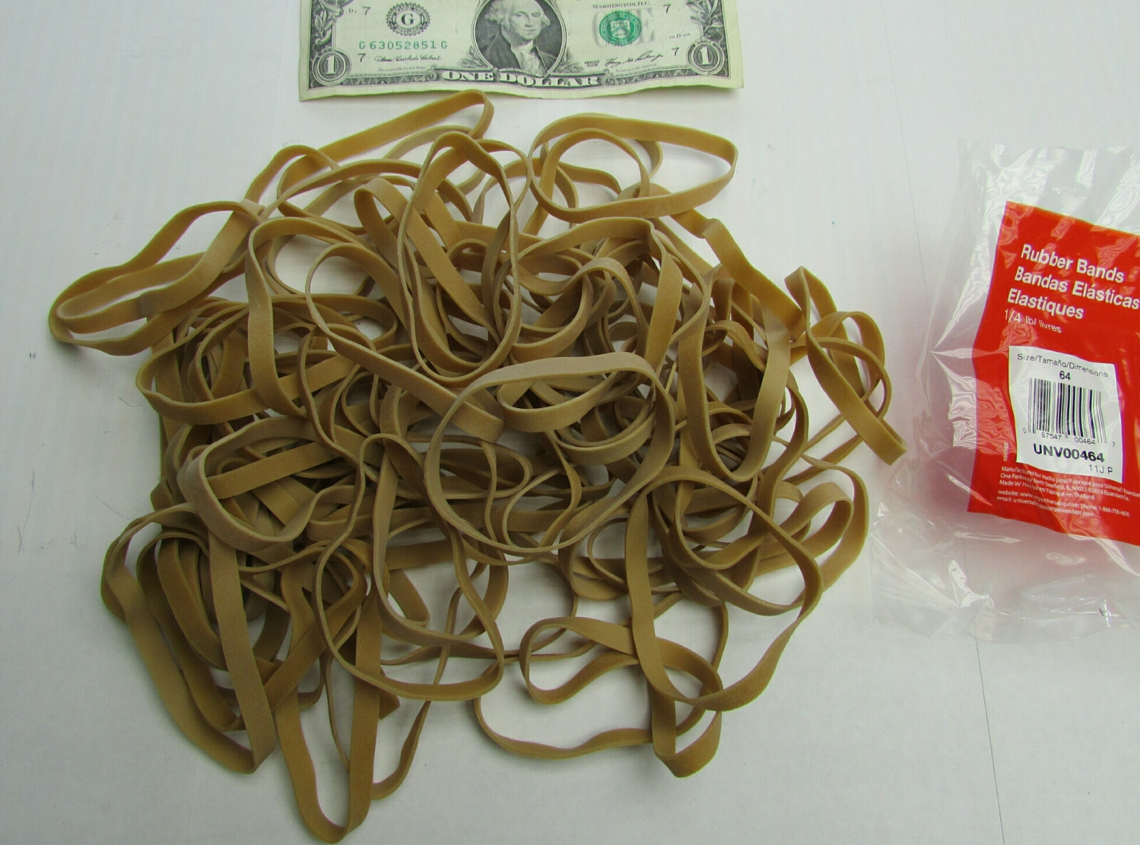 1/4 Pound Bags / 75 Pcs of Large Universal Rubber Bands 1/4″ x 3-1/2″ UNV00464