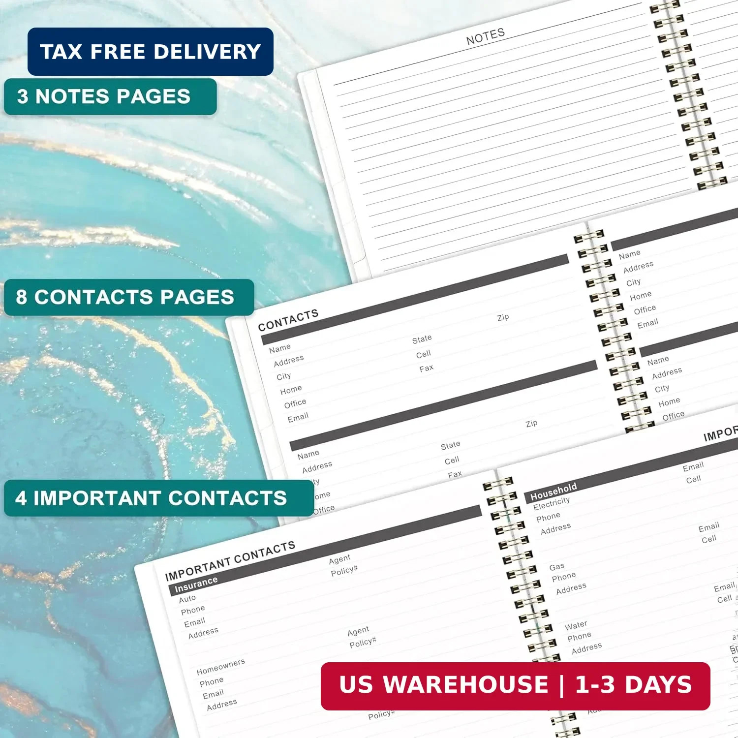 2026-2027 Monthly Planner – Jan. 2026 to Dec. 2027, 9″ x 11″, Spiral Bound With