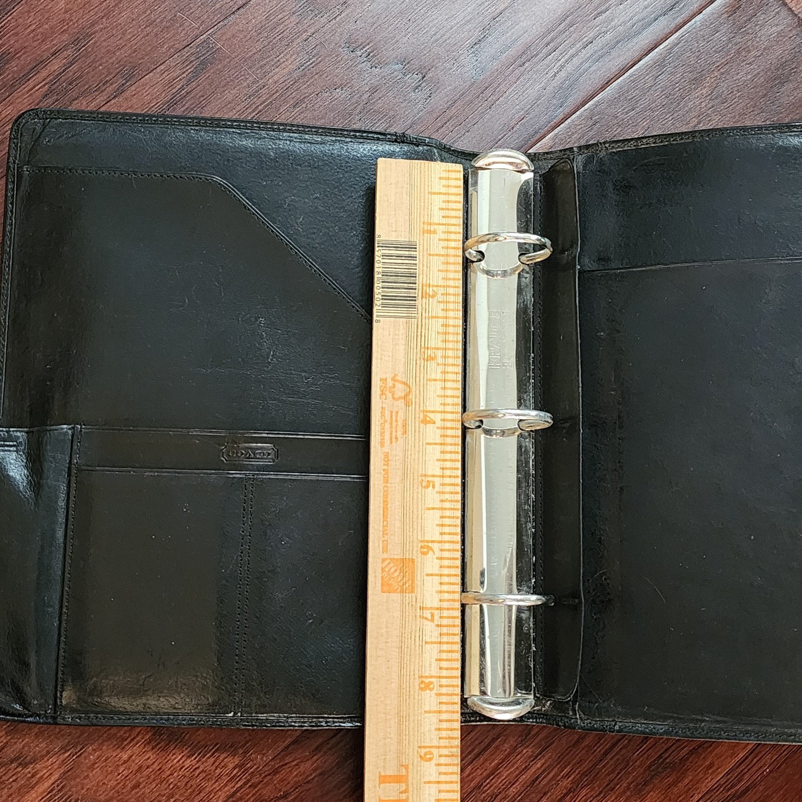 Vintage Coach 7.5″x9.5″ 3-Ring Black Leather Day Planner Binder Organizer UNISEX