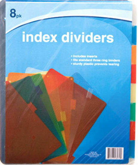 Jot Plastic 3-Ring Binder Index Dividers with Tabs Mixed Colors ~ 1 Pack