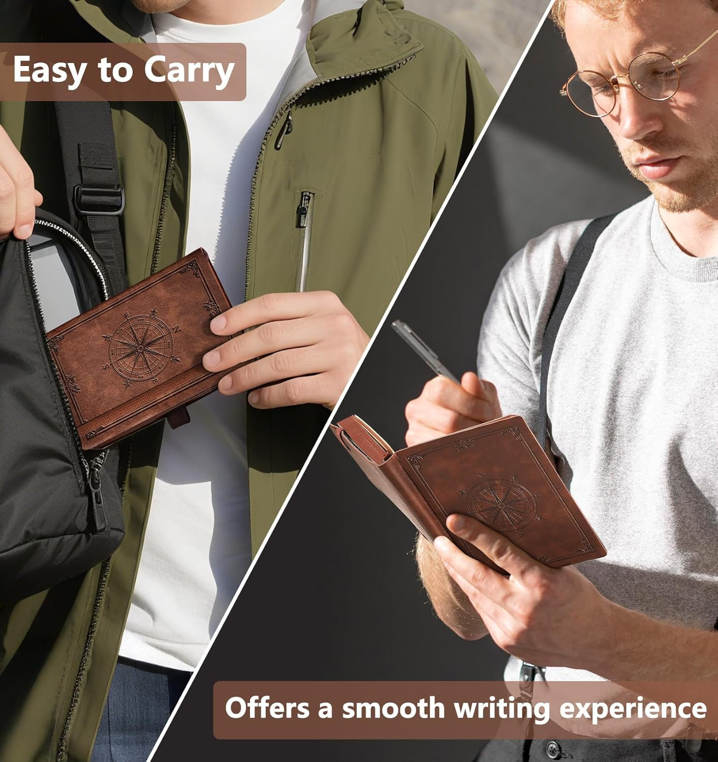 Small Lined Pocket Journal Notebook for Men – 256 Numbered Pages College Ruled B