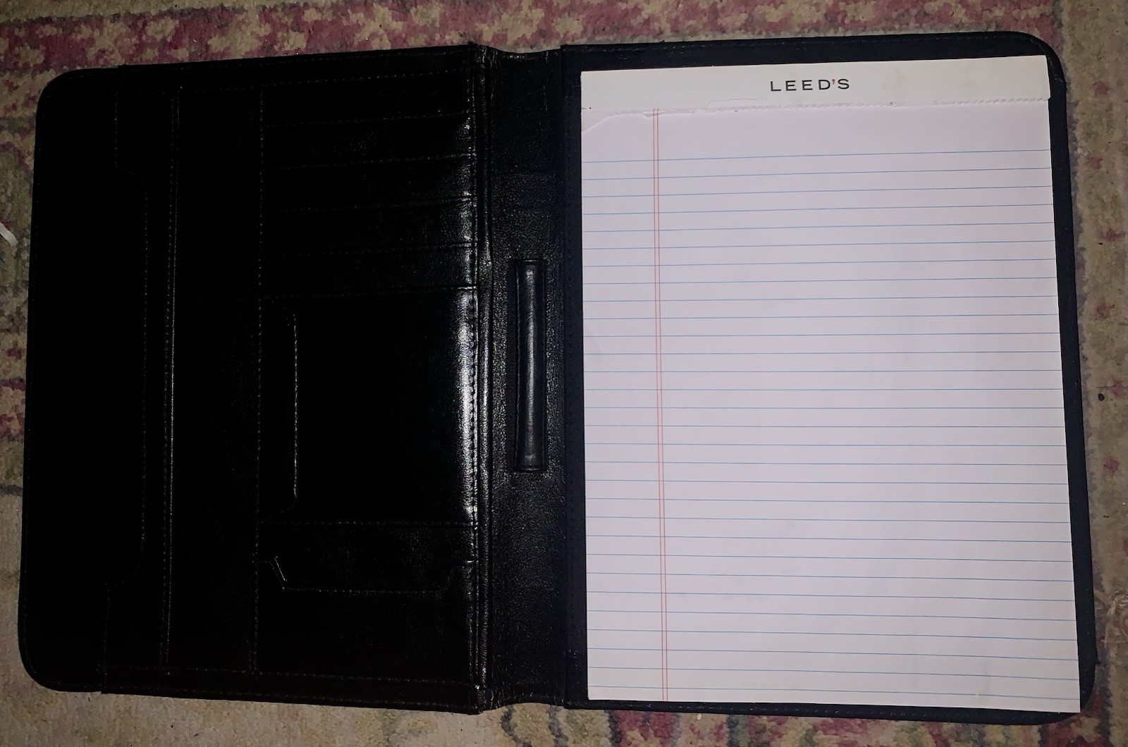 Black Leather Portfolio Folder Padfolio Business Organizer Document Plannr 10×13