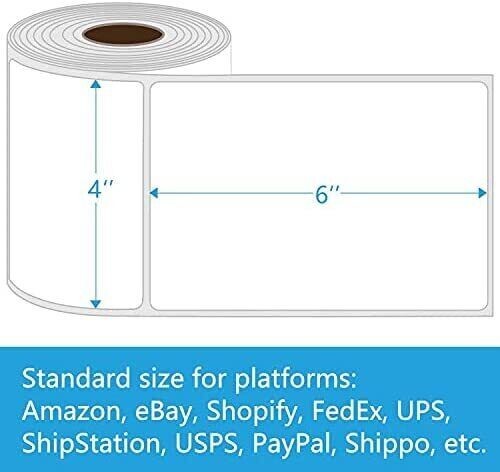 High-Quality 4×6 Inch Roll/Stack Direct Thermal Printing Shipping Labels