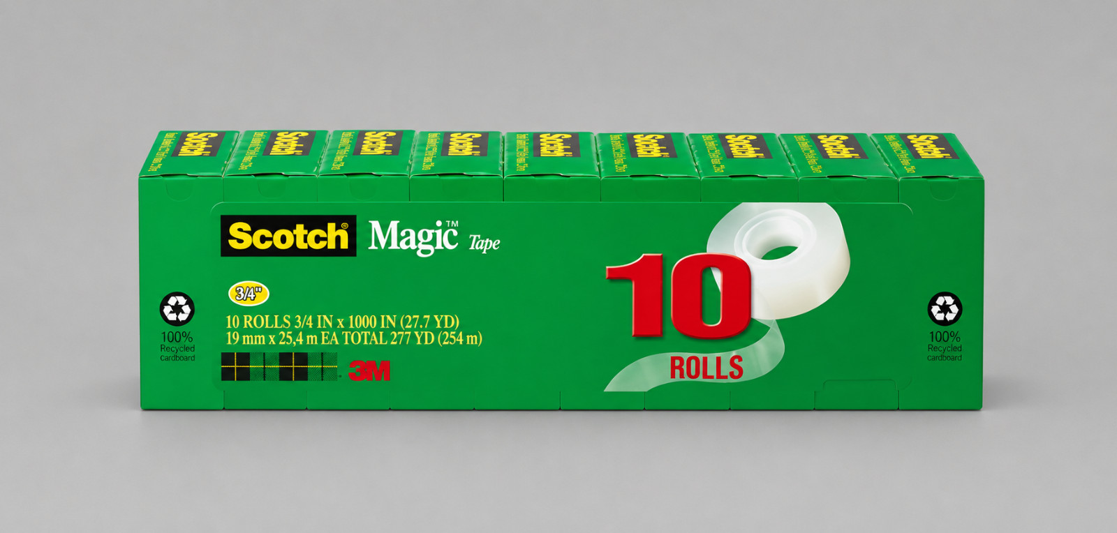 Scotch Magic Tape 810P10K, 3/4″x 1000″, 1″ Core, Invisible Matte Finish, 10 pk