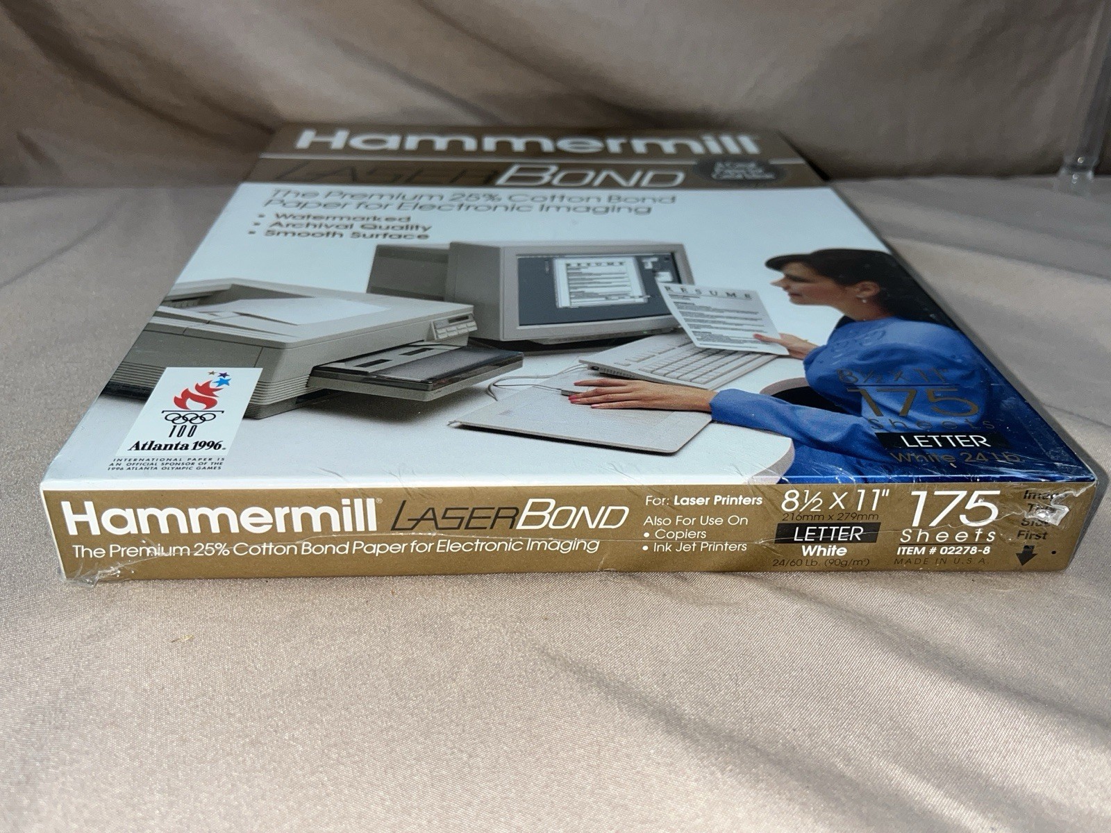 Hammermill Laser Bond Printer Paper 24lb 8 1/2x 11 Made USA New NIP Vtg 02278-8