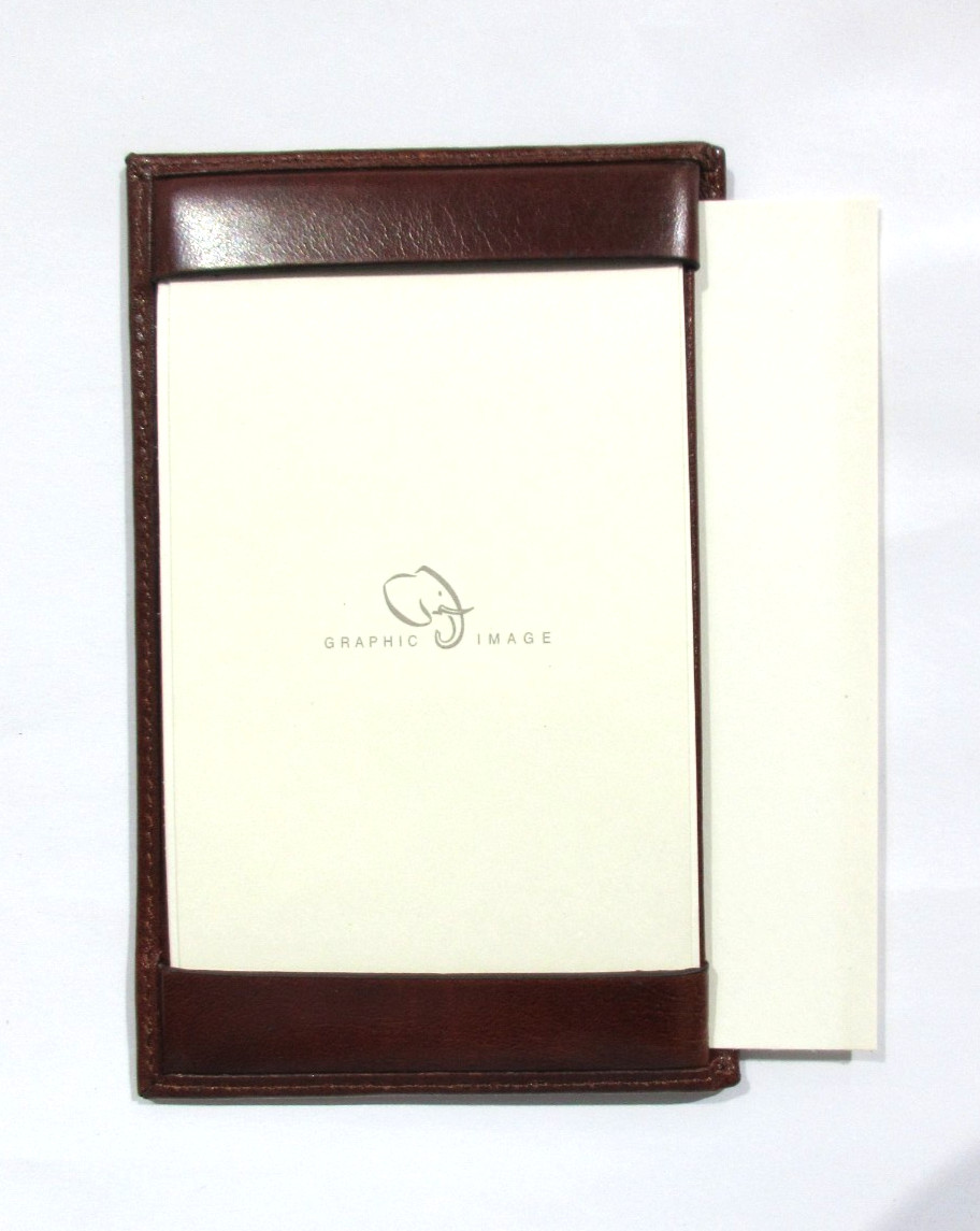 Graphic Image Jotter Leather Personal Pocket Refillable 24 Cards Lst$52 BROWN