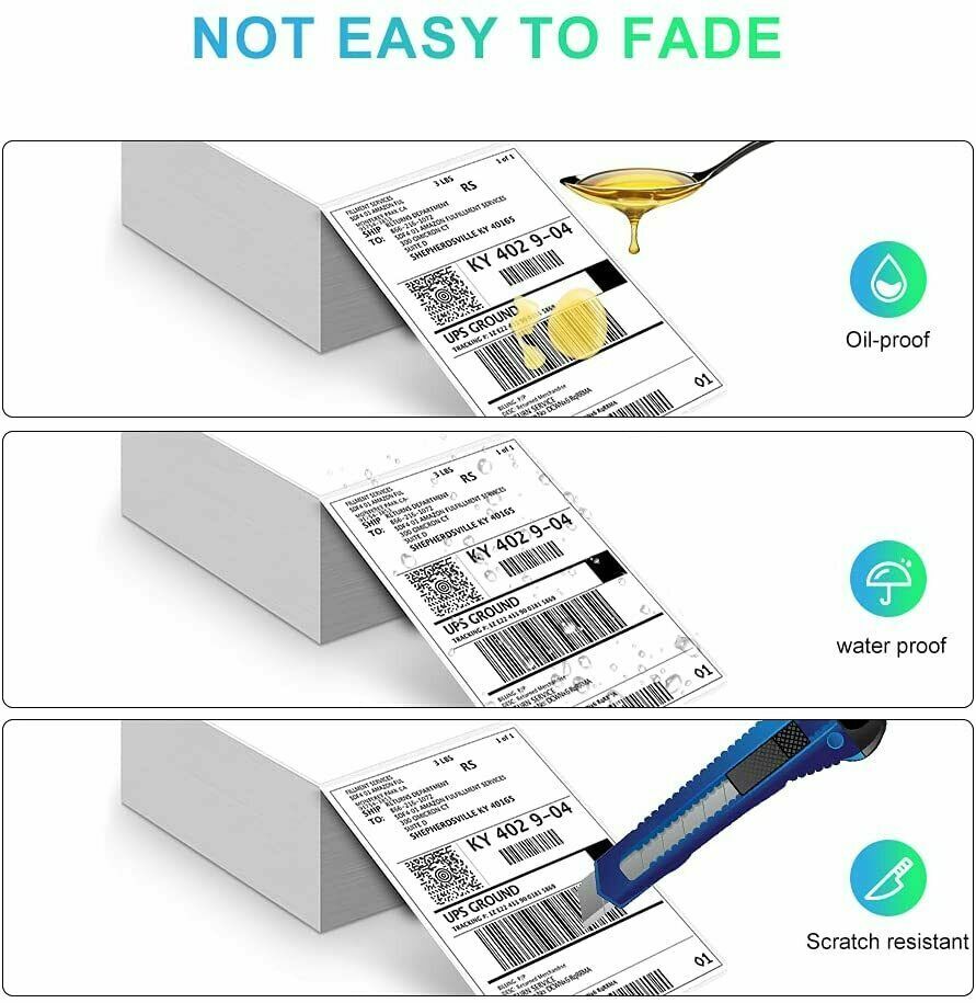 1000 4×6″ Fanfold Direct Thermal Shipping Labels for Thermal Printer US