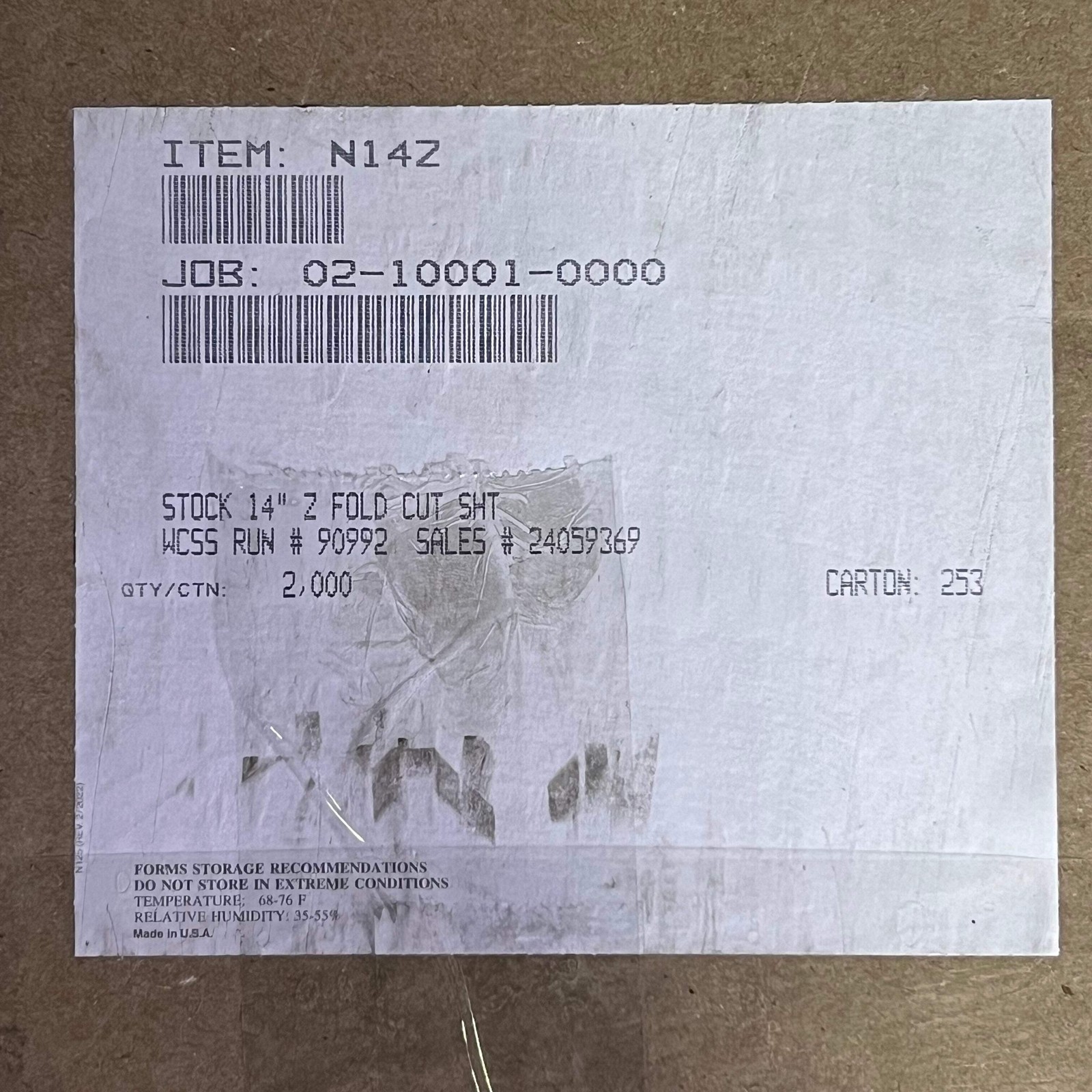 Check Paper (2000 Sheets) Sz 8.5″ W x 14″ L, White