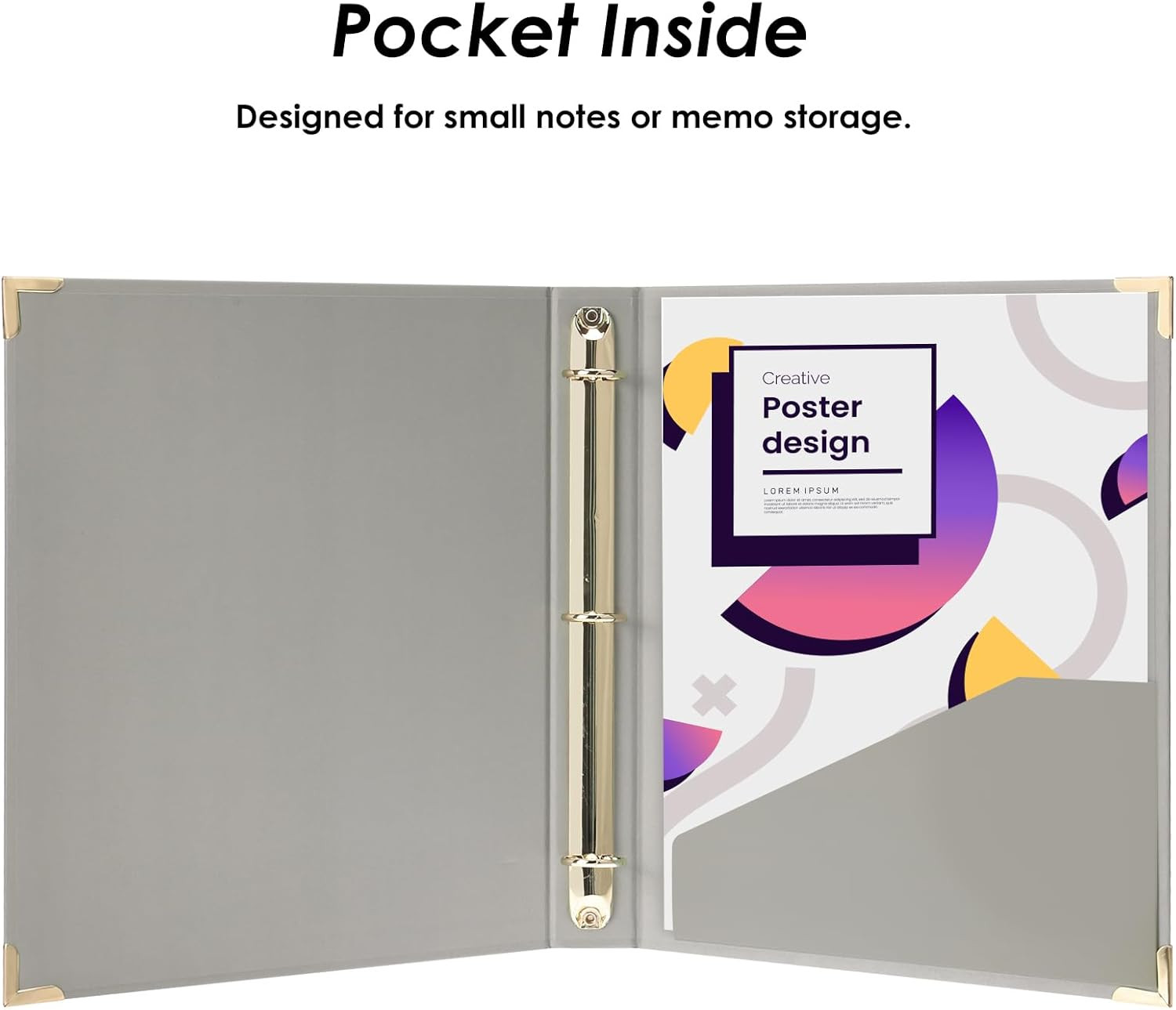EOOUT 6 Pack 3 Ring Binders 1 inch, Three Round Ring 1” Binders with 2 Pockets