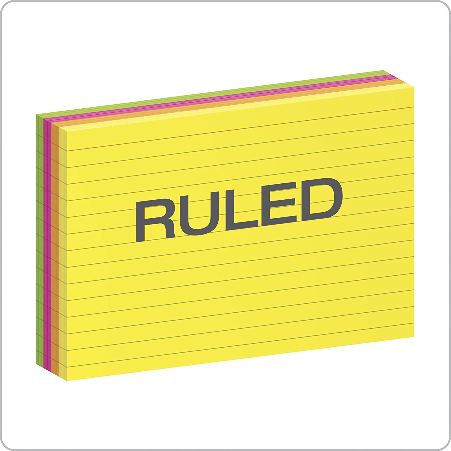 Oxford Neon Index Cards, 4″ X 6″, Ruled, Assorted Colors, for Notes 100 Pack