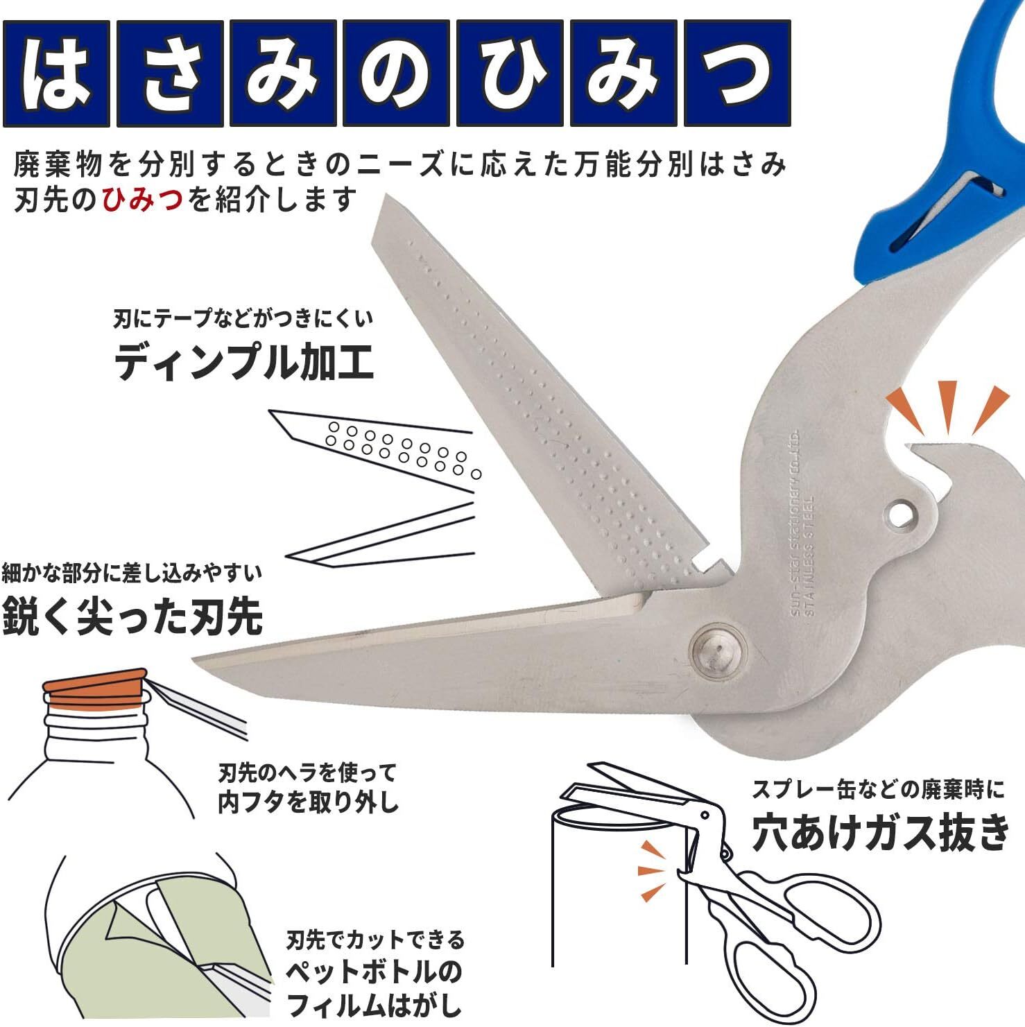 Sun-Star Stationery universal separation scissors S3716317 From Japan