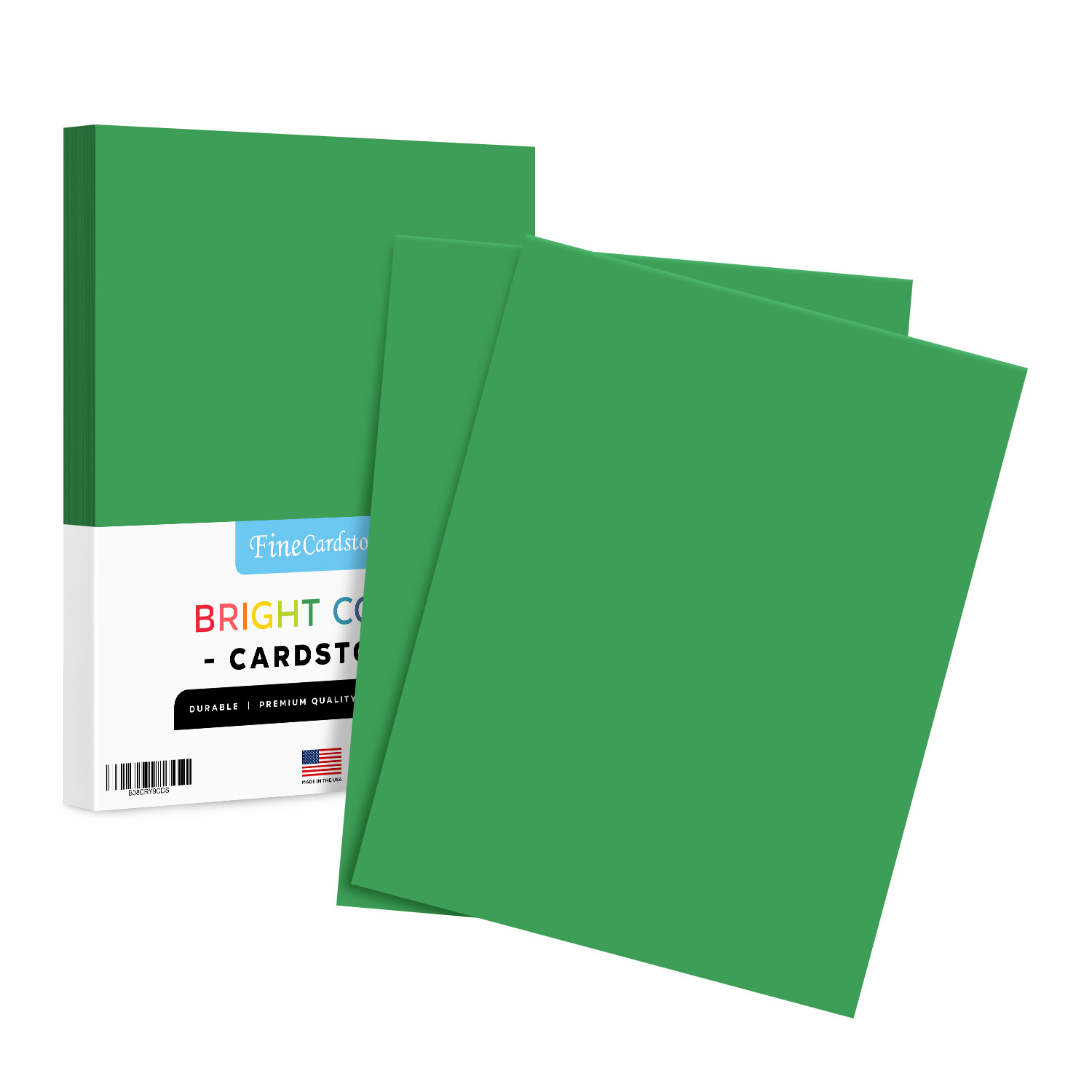 Green Bright Color Cardstock, 65lb Cover (176GSM), 8.5 x 11, 50 Sheets