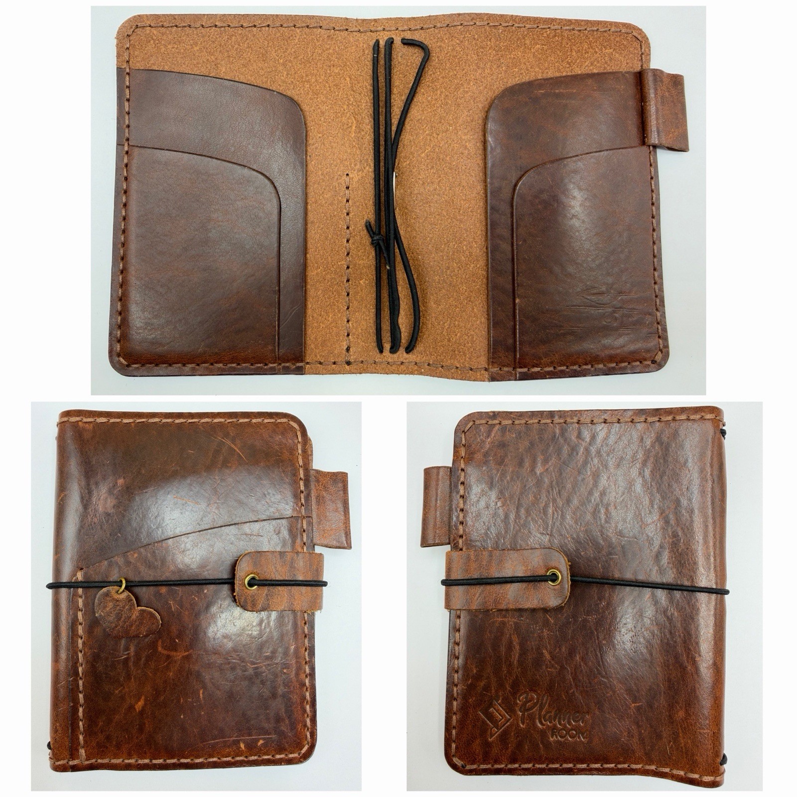 Planner Room Brown Leather Traveler’s Notebook Cover For 3.5 x 5 Pocket Size