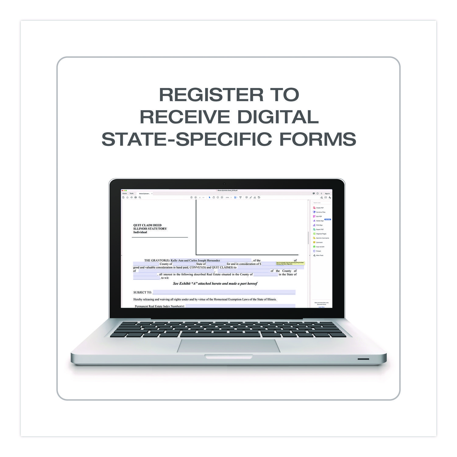 Quitclaim Deed Forms with Instructions and Free Downloads, One-Part (No Copies),