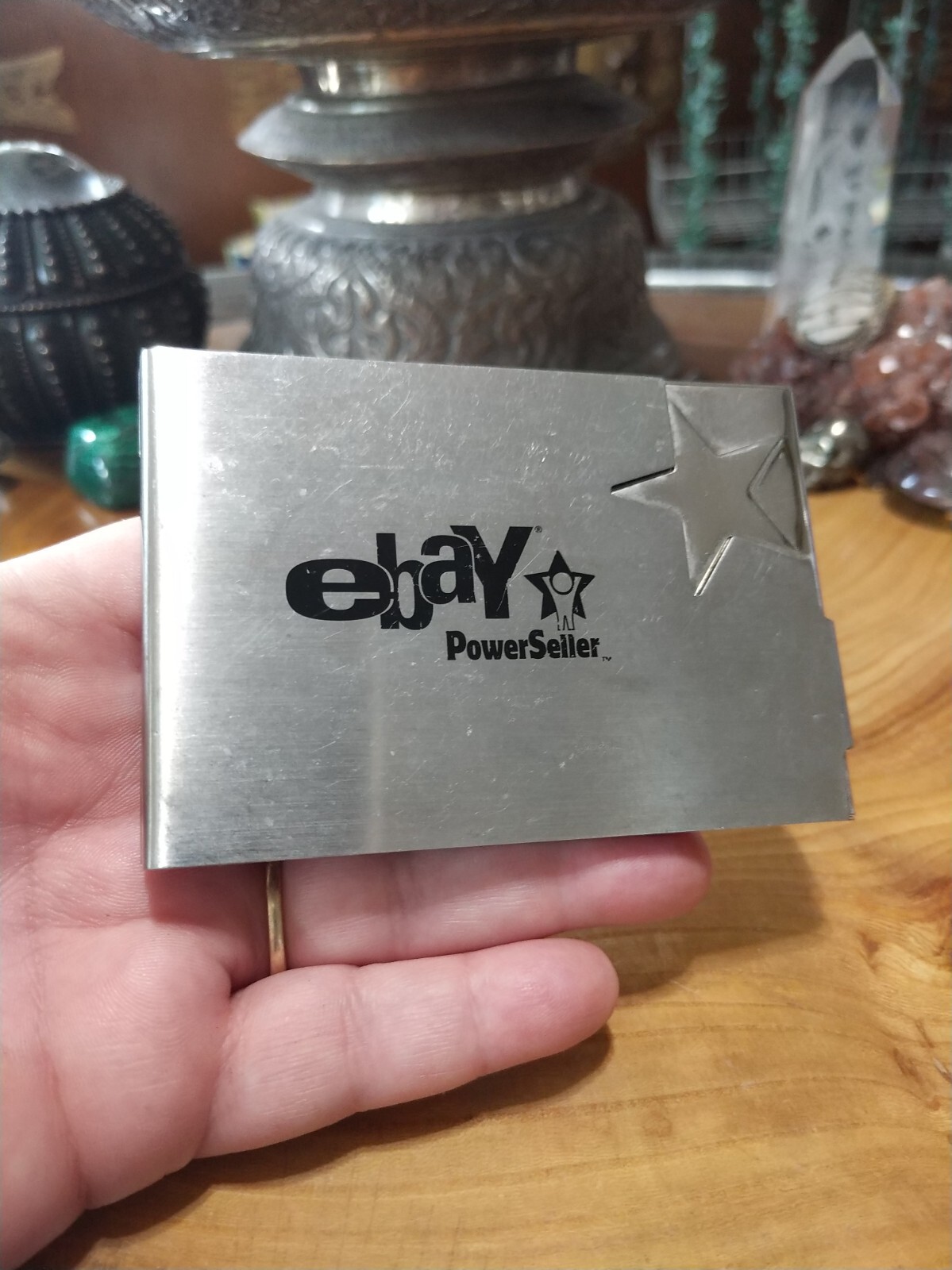 eBay power seller stainless steel business card holder