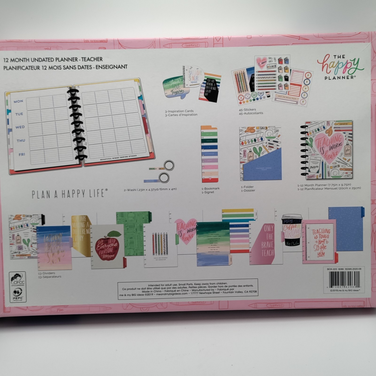 The Happy Planner 12-Month Undated Teacher Planner W/Accessories-See Description