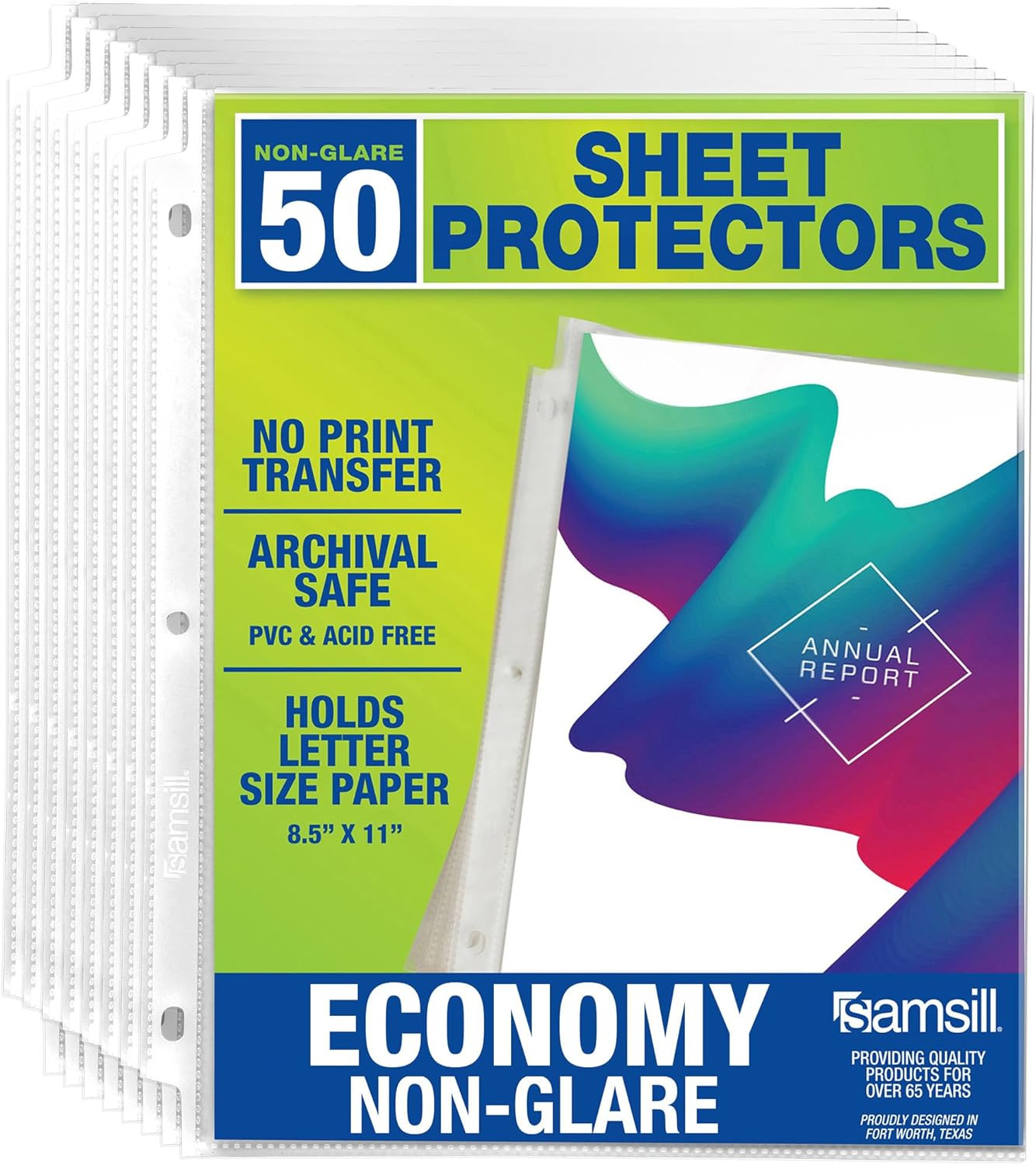 Plastic Sheet Protectors for 3 Ring Binder, Non-Glare Standard Weight,