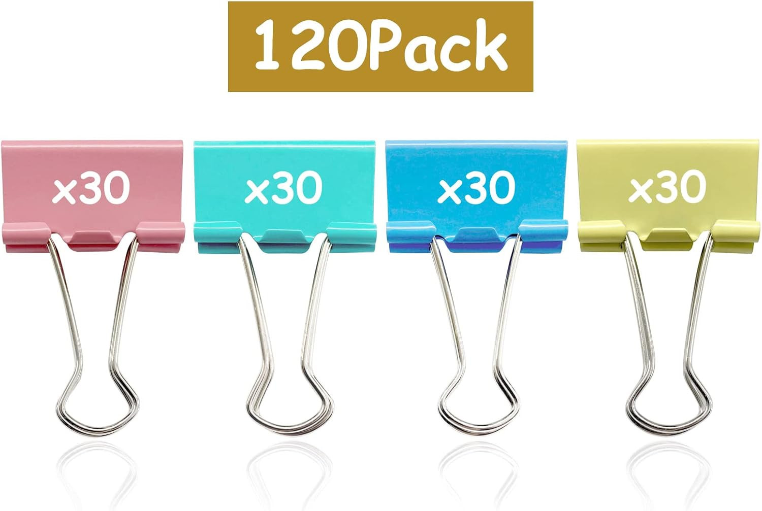 Ykimok 120 Pcs Colored Binder Clips, 3/4Inch(19Mm), Small Size for Office Suppli