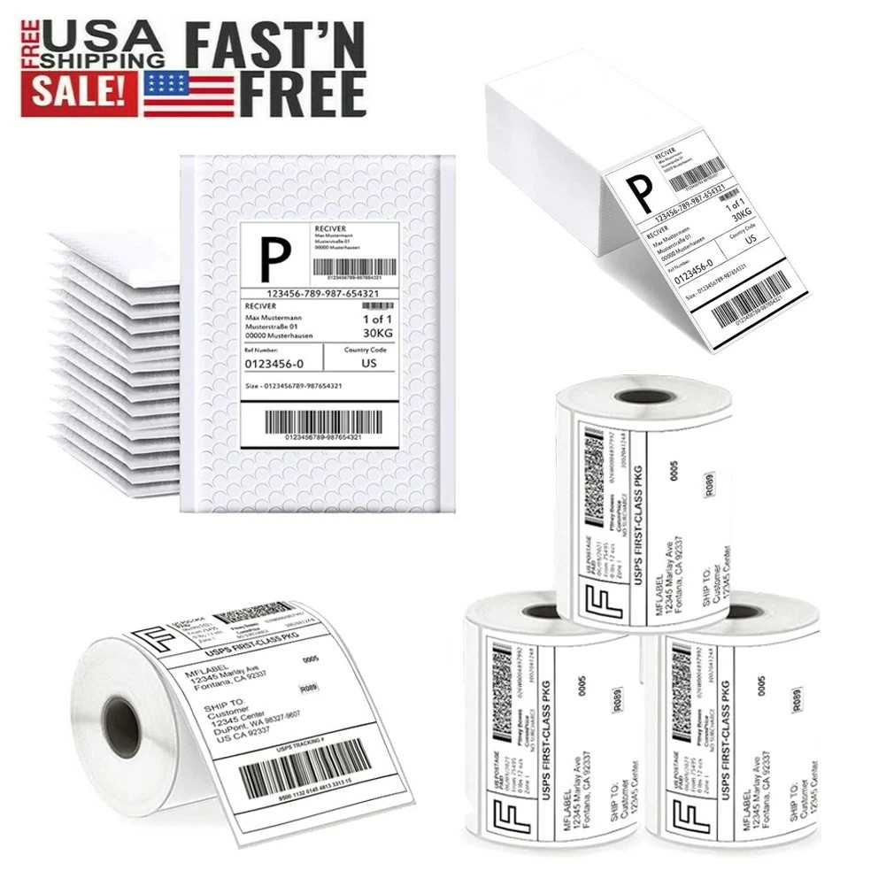 Roll 4″x6″ Direct Thermal Shipping Labels For Zebra Eltron and Rollo